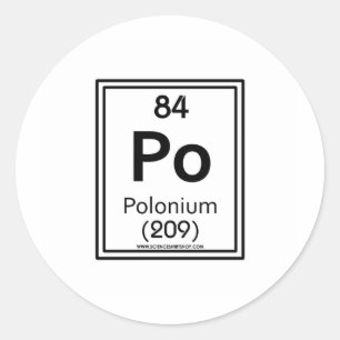 84 Polonium Runder Aufkleber