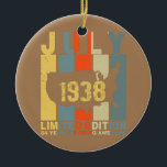84th Birthday July 1938 84 Years Of Being Awesome Keramik Ornament<br><div class="desc">84th Birthday July 1938 84 Years Of Being Awesome Gift. Perfect gift for your dad,  mom,  papa,  men,  women,  friend and family members on Thanksgiving Day,  Christmas Day,  Mothers Day,  Fathers Day,  4th of July,  1776 Independent day,  Veterans Day,  Halloween Day,  Patrick's Day</div>