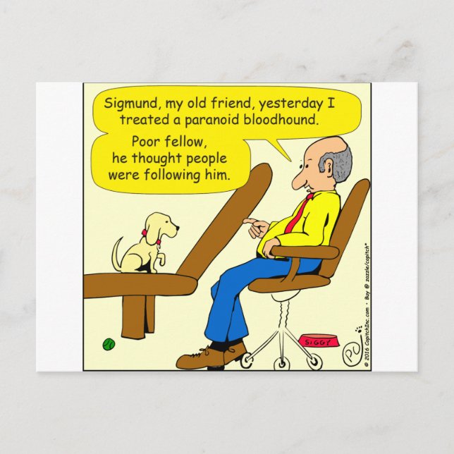 856 paranoider Cartoon Postkarte (Vorderseite)
