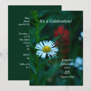 85 ans Anniversaire Invitations Fleur blanche