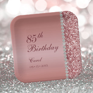 85. Elegante Rose Gold Geburtstag Pappteller