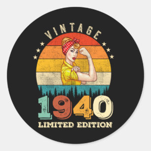 85. Geburtstag 1940 Vintage 85. Geburtstagsfeier F Runder Aufkleber