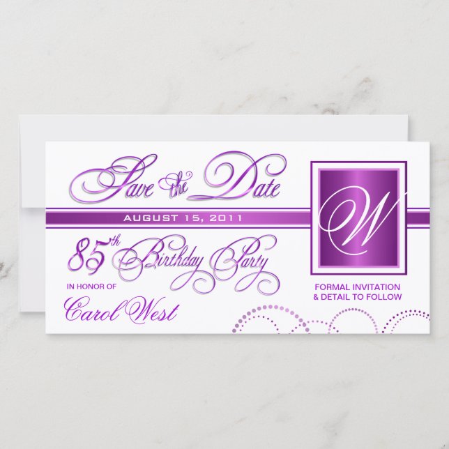 85. Geburtstag - Ankündigung Datum freihalten (Vorderseite)