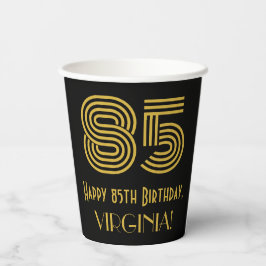 85. Geburtstag: Art Deco Inspiriert Look "85" & Na Pappbecher