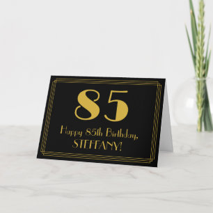 85. Geburtstag: Art Deco inspirierter Look "85" + Karte