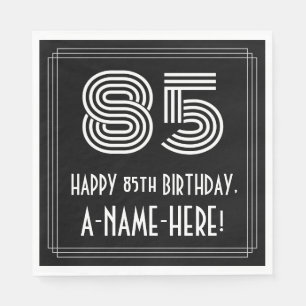 85. Geburtstag: Art Deco Look "85" + Name Serviette