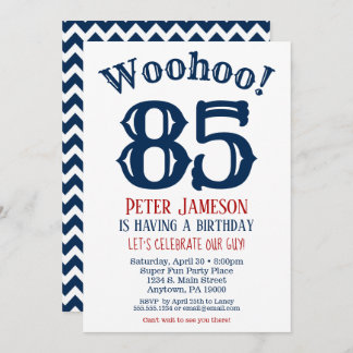 85. Geburtstag Einladung Mens Navy Blue
