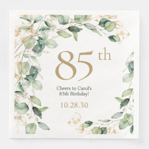 85. Geburtstag Eukalyptus Serviette