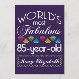 85. Geburtstag Fantastischste Lila Edelsteine Einladung