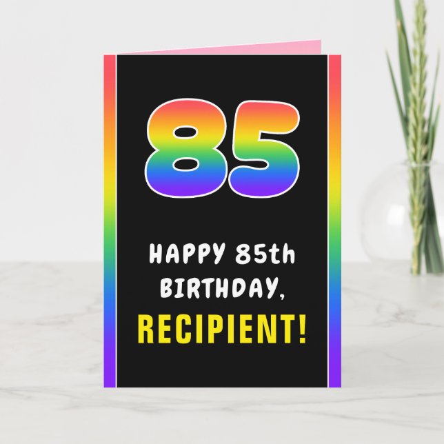 85. Geburtstag: Farbiger Regenbogen # 85, Individu Karte (Vorderseite)