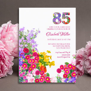 85. Geburtstag Floral Moderne - 85 Jahre Einladung Postkarte