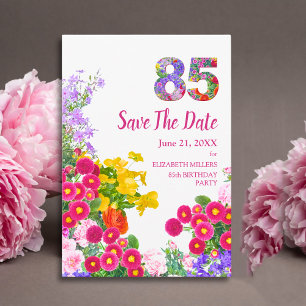 85. Geburtstag florale Moderne - 85 Jahre Save The Date