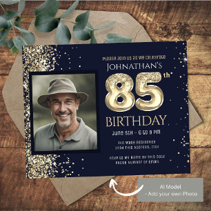 85. Geburtstag Foto Gold Ballon Paper Sheet