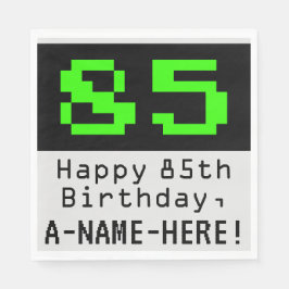 85. Geburtstag - Nerdy / Geeky Style "85" & Name Serviette