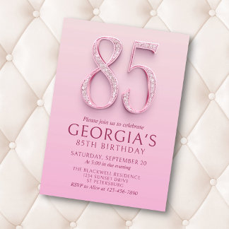 85. Geburtstag Pink Diamonds Einladung