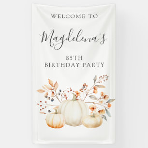 85. Geburtstag Pumpkin Herbstlaub Vertikal Outdoor Banner