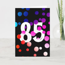 85. Geburtstag Rainbow Dots auf Black