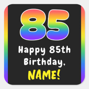 85. Geburtstag: Rainbow Spectrum # 85, Individuell Quadratischer Aufkleber