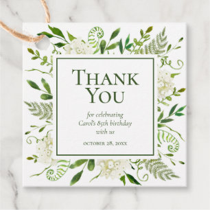 85. Geburtstag White Hydrangeas Vielen Dank Geschenkanhänger