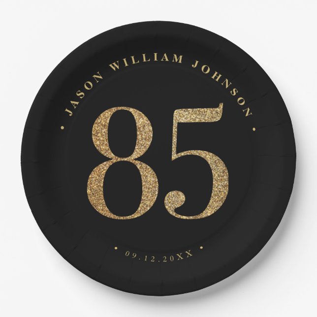 85. Geburtstagsparty Pappteller (Vorderseite)