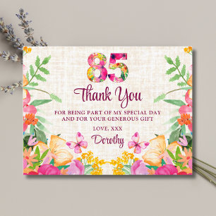 85 Jahre Blume Blumenhandtücher 85. Geburtstag Dan Postkarte