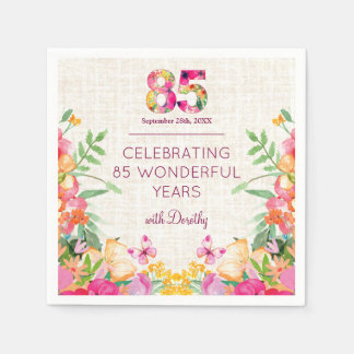 85 Jahre Blume Blumenhandtücher 85. Geburtstag Serviette