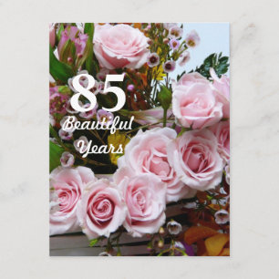 85 schöne Jahre! - Geburtstags-Party/rosa Rosen Einladung
