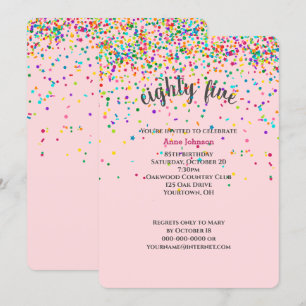 85e anniversaire de fête confetti Invitation