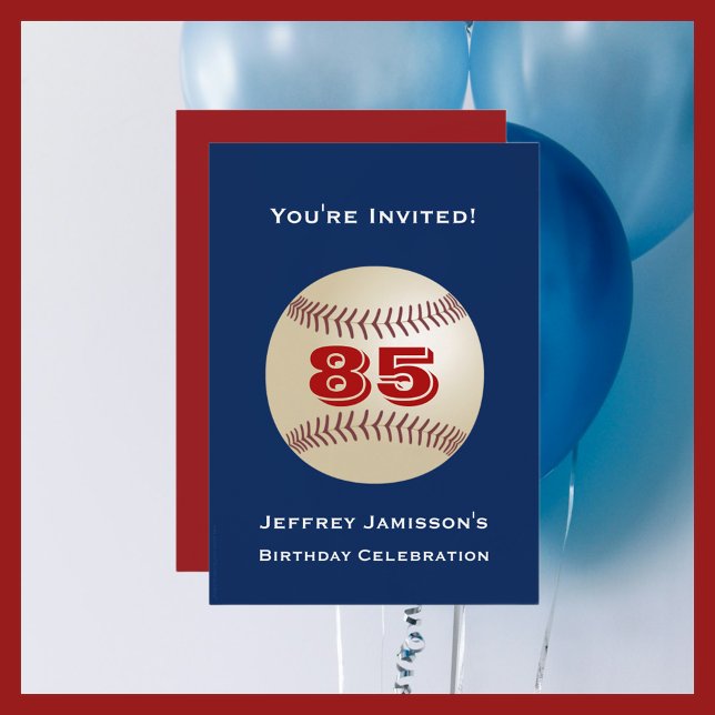 85e anniversaire de la fête Invitation Baseball (Créateur téléchargé)