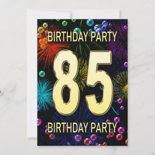 85e anniversaire Invitation fête feux d'artifice