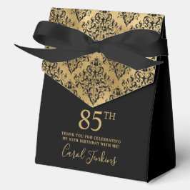 85th Birthday Gold Damask Thank You  Geschenkschachtel