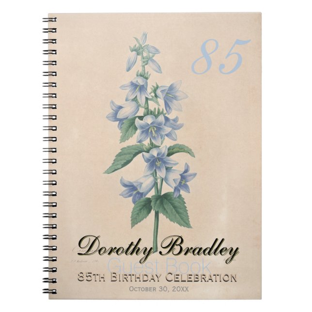 85th Birthday Party Vintage Custom Guest Book Notizblock (Vorderseite)