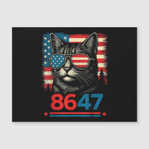 8647 86 47 Lustige Katze USA-Flagge Sonnenbrille M Magnetkarte