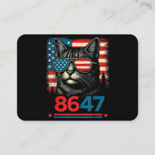 8647 86 47 Lustige Katze USA-Flagge Sonnenbrille M Visitenkarte