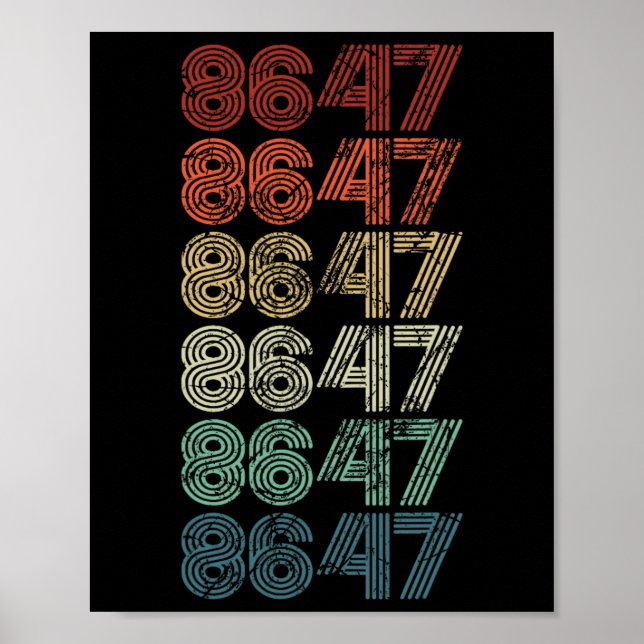 8647 Anti Trump 86 47 Retro Impeach 47 Anti-Trump Poster (Vorne)