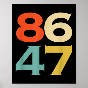 8647 Anti Trump 86 47 Retro Impeach 47 Anti-Trump Poster