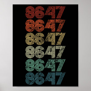 8647 Anti Trump 86 47 Retro Impeach 47 Anti-Trump Poster