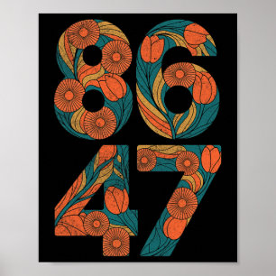8647 Anti Trump floral Demokrat Präsident Liberal Poster
