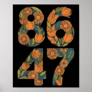 8647 Anti Trump floral Demokrat Präsident Liberal Poster