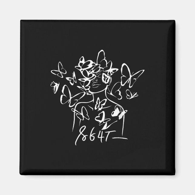 8647 Anti Trump Floral Resist 86 47 Impeach Trump Magnet (Vorne)