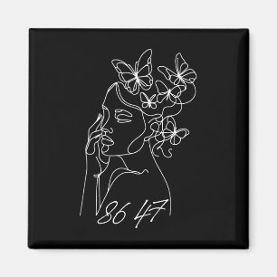 8647 Anti Trump Floral Resist 86 47 Impeach Trump Magnet