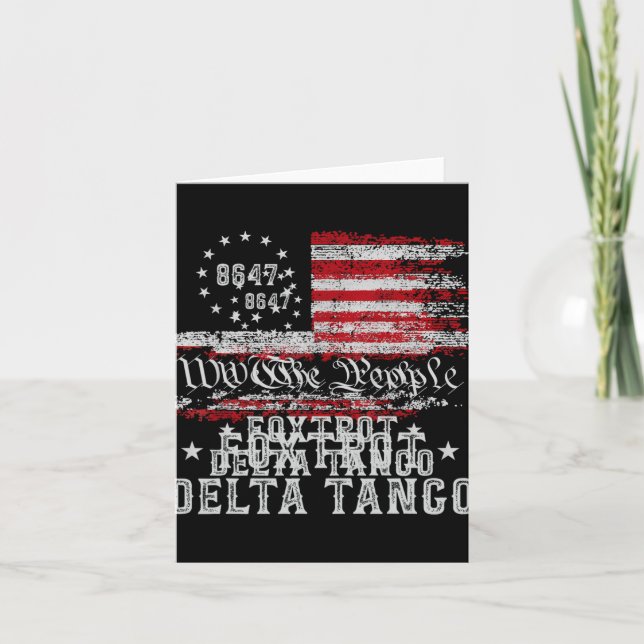 8647 Anti Trump Foxtrots Deltas Tangos Impeach 47 Karte (Vorderseite)