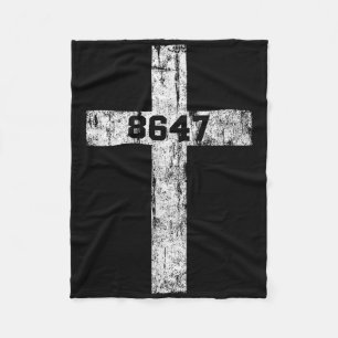 8647 Anti-Trump-Kreuz Christlich Jesus 86 47 Retro Fleecedecke