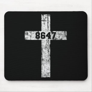 8647 Anti Trump Kreuz Christlich Jesus 86 47 Retro Mousepad