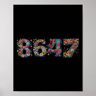 8647 Anti Trump Retro Blumenmuster Poster