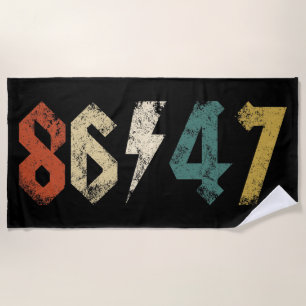 8647 Anti Trump Retro Vintag 80er Rock Style Strandtuch