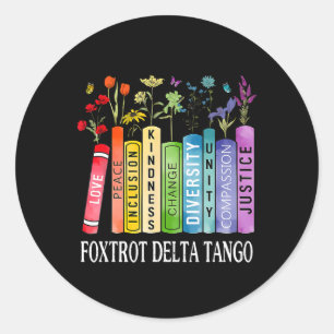 8647 Foxtrots Tangos Deltas Buch Flower Resist Boo Runder Aufkleber