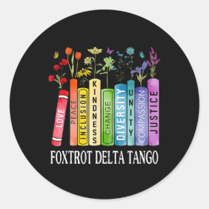 8647 Foxtrots Tangos Deltas Buch Flower Resist Boo Runder Aufkleber