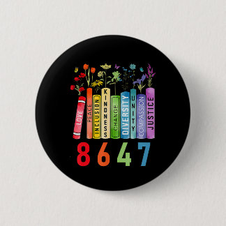 8647 Gleichberechtigung Buch Blume Trump Frauenrec Button