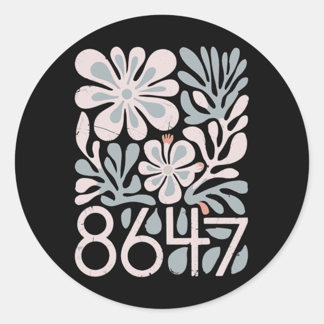 8647 Resist Subtle Floral Foxtrot Delta Tango Prot Runder Aufkleber (Vorderseite)